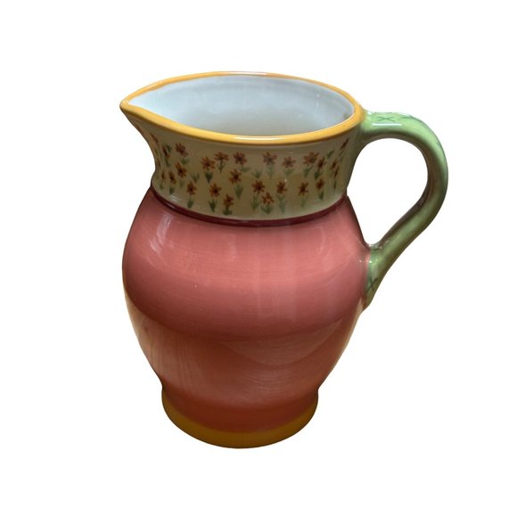 Pfaltzgraff Pistoulet Pitcher by Jana Koipen Rust/Gold/Green with Solid with Tin - Picture 3 of 5